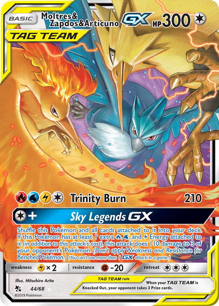 Moltres & Zapdos & Articuno GX - Hidden Fates #044