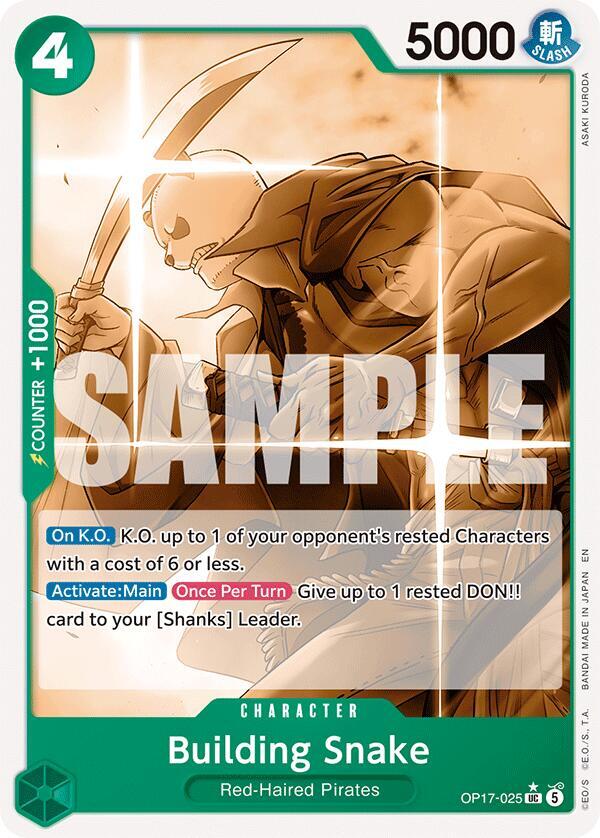 Building Snake - The World's Strongest Warriors #OP17-025 (Uncommon, Pandaman Art)