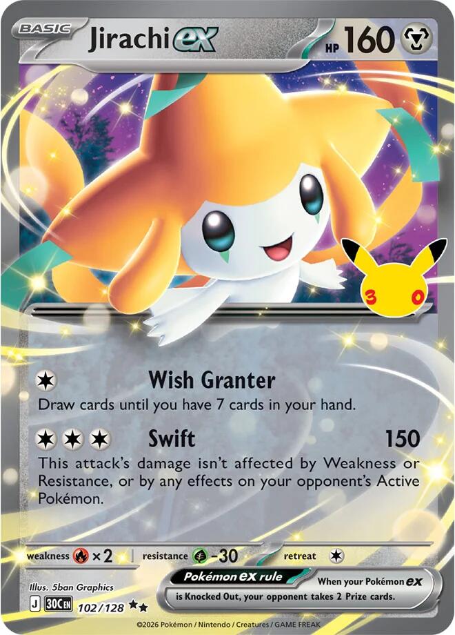 Jirachi ex - 30th Celebration #102/128 (Double Rare)
