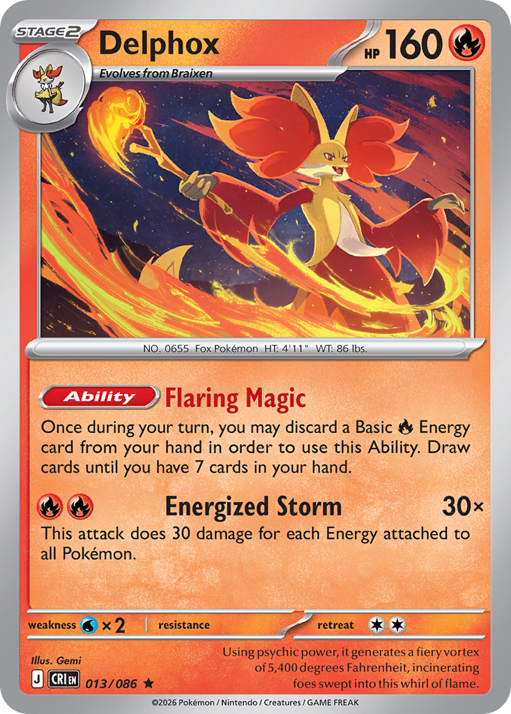 Delphox - Chaos Rising #013 (Reverse Holo)