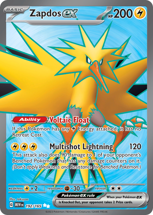 Zapdos ex - Scarlet & Violet 151 #192/165 (Full Art)