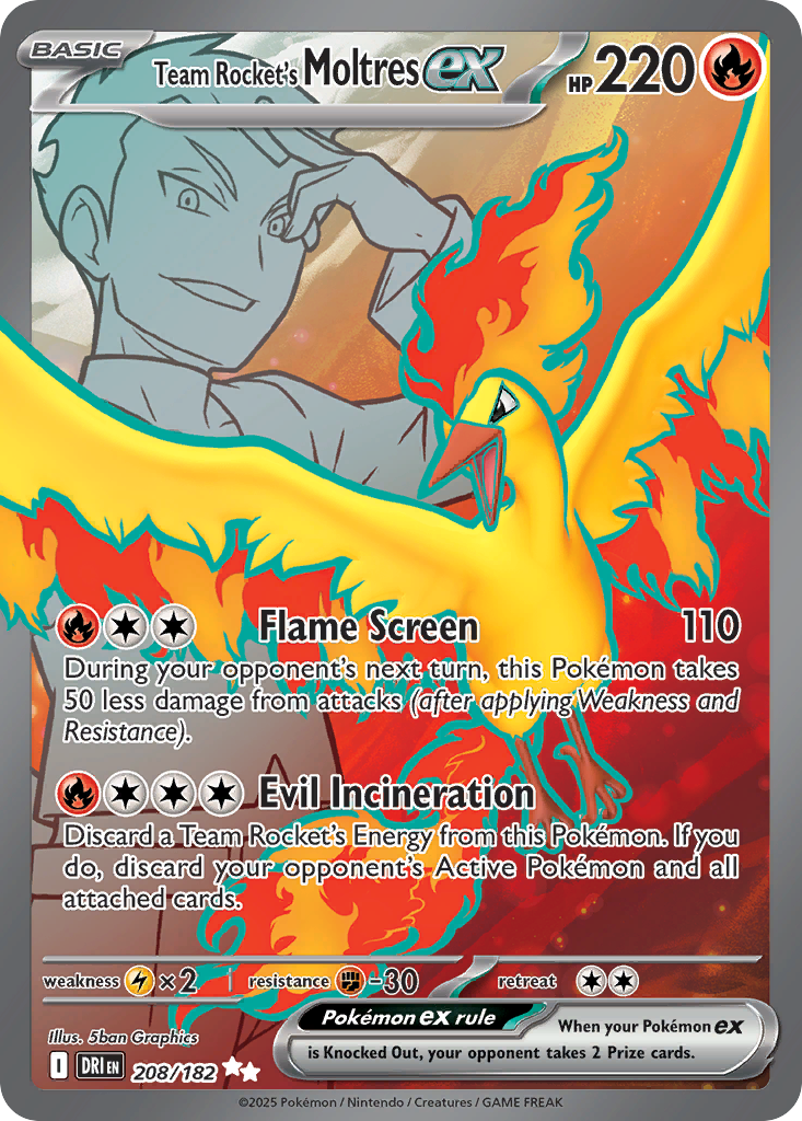 Team Rocket's Moltres ex - Destined Rivals #208/182 (Full Art)