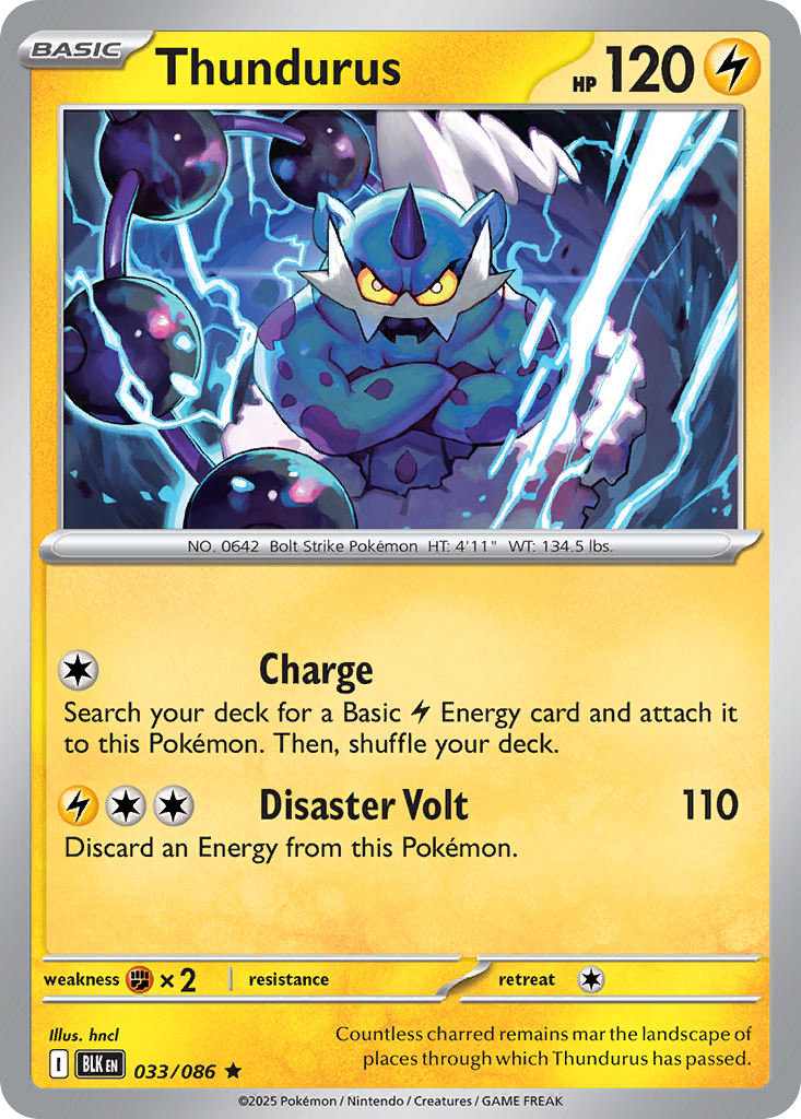 Thundurus (Master Ball Pattern) - Black Bolt #033/086