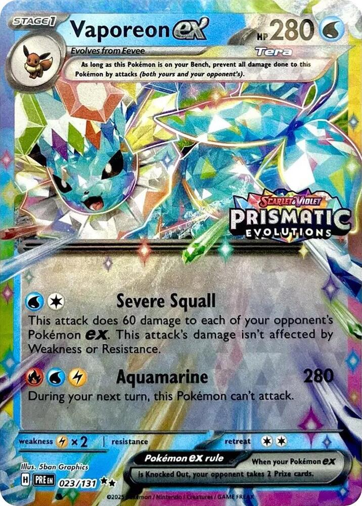 Vaporeon ex - Prismatic Evolutions #023 (Stamped Promo)