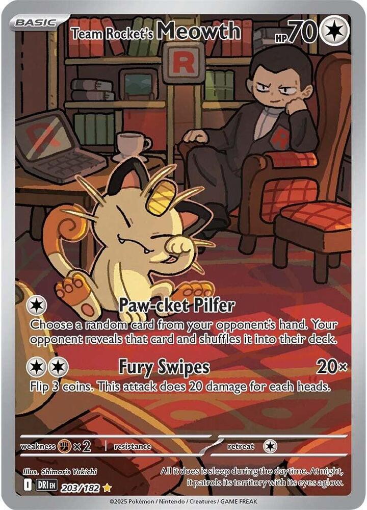 Team Rocket's Meowth - Destined Rivals #203/182 IR