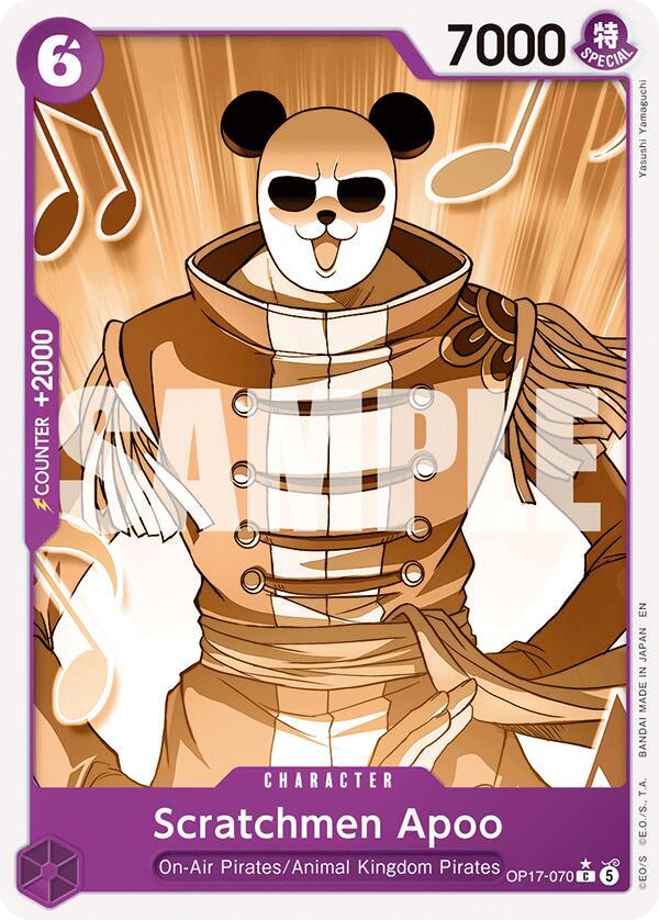 Scratchmen Apoo - The World's Strongest Warriors #OP17-070 (Common, Pandaman Art)