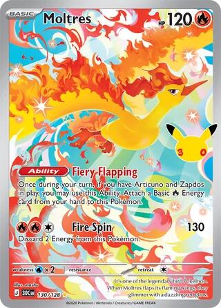 Moltres - 30th Celebration #130/128 (Illustration Rare)