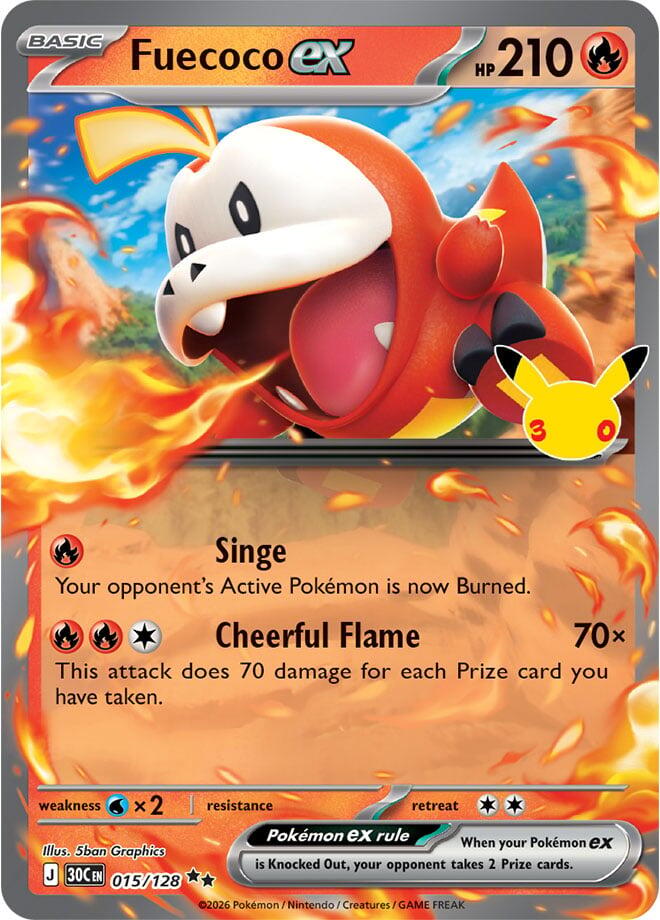 Fuecoco ex - 30th Celebration #015/128 (Double Rare)
