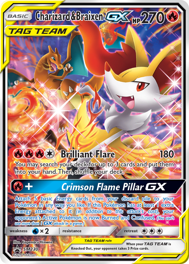 Charizard & Braixen GX - SM Black Star Promo #SM230