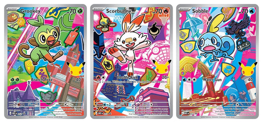 Grookey, Scorbunny and Sobble First Partner Illustration cards